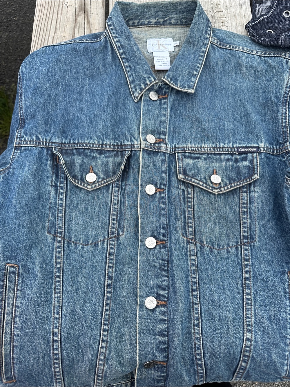 Vintage Calvin Klein Light Blue Washed Denim Jacket